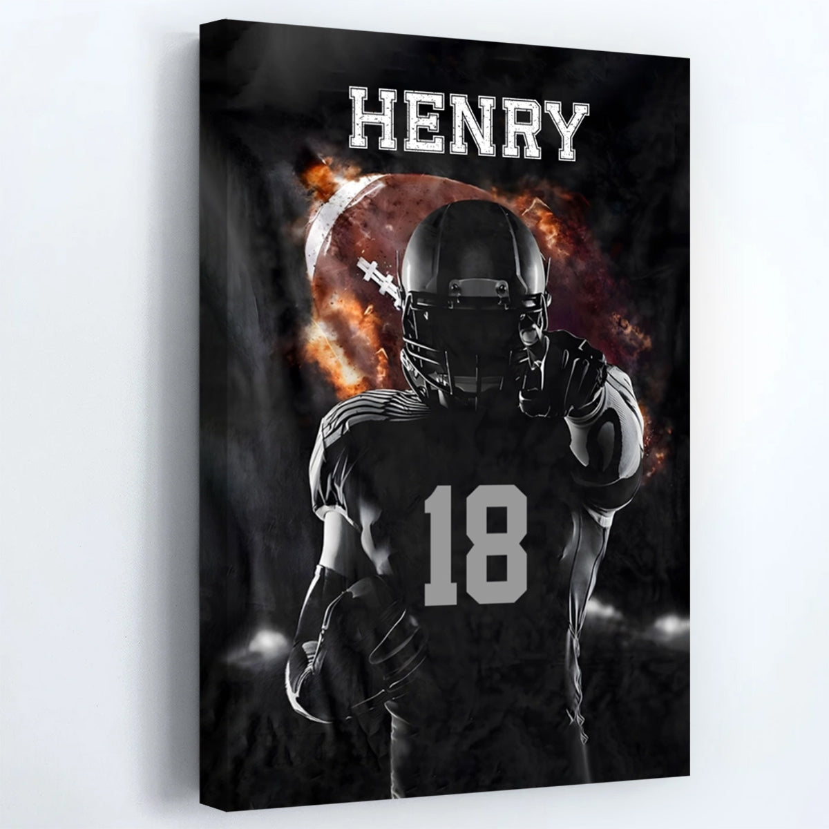 Personalized American Football Canvas / Poster - Custom Gift for Football Lovers