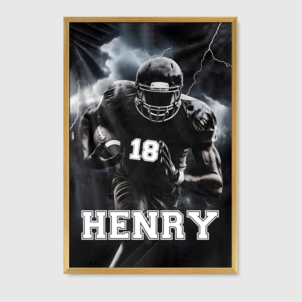 Personalized American Football Canvas / Poster - Custom Gift for Football Lovers