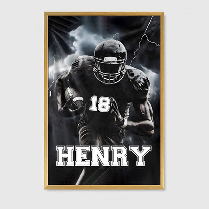 Personalized American Football Canvas / Poster - Custom Gift for Football Lovers