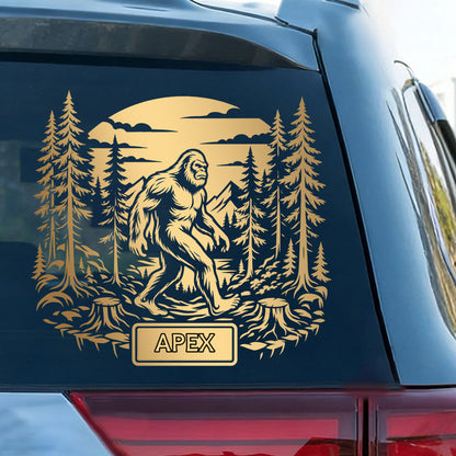 Personalized Bigfoot Sasquatch Car Decal - Custom Name Sticker Gift for Him
