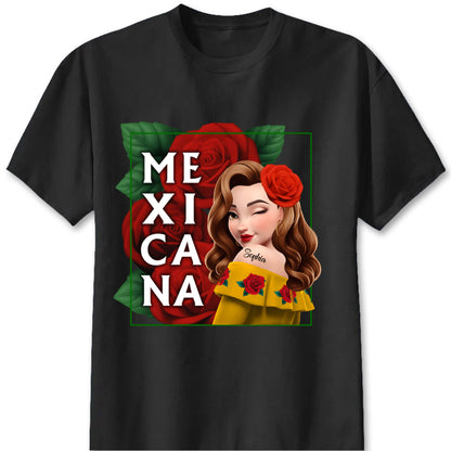 Mexicana Latina Heritage Personalized Shirt - Custom Hispanic Pride Apparel for Besties
