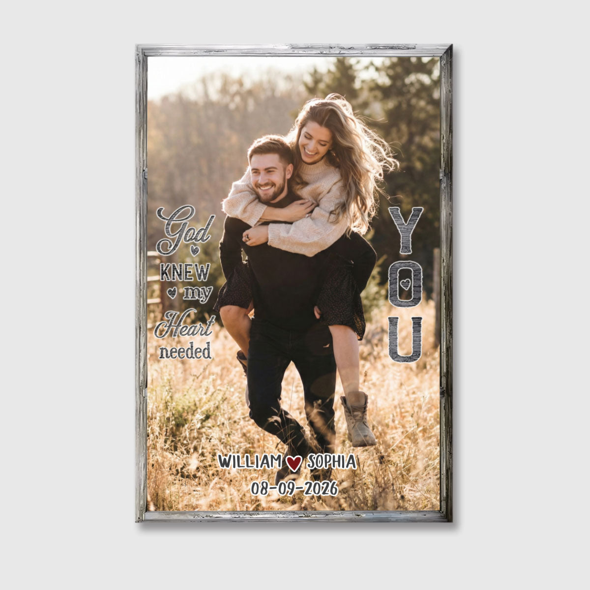 God Bless The Broken Road - Personalized Custom Couple Photo Canvas / Poster