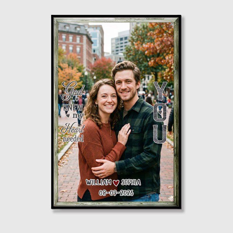 God Bless The Broken Road - Personalized Custom Couple Photo Canvas / Poster