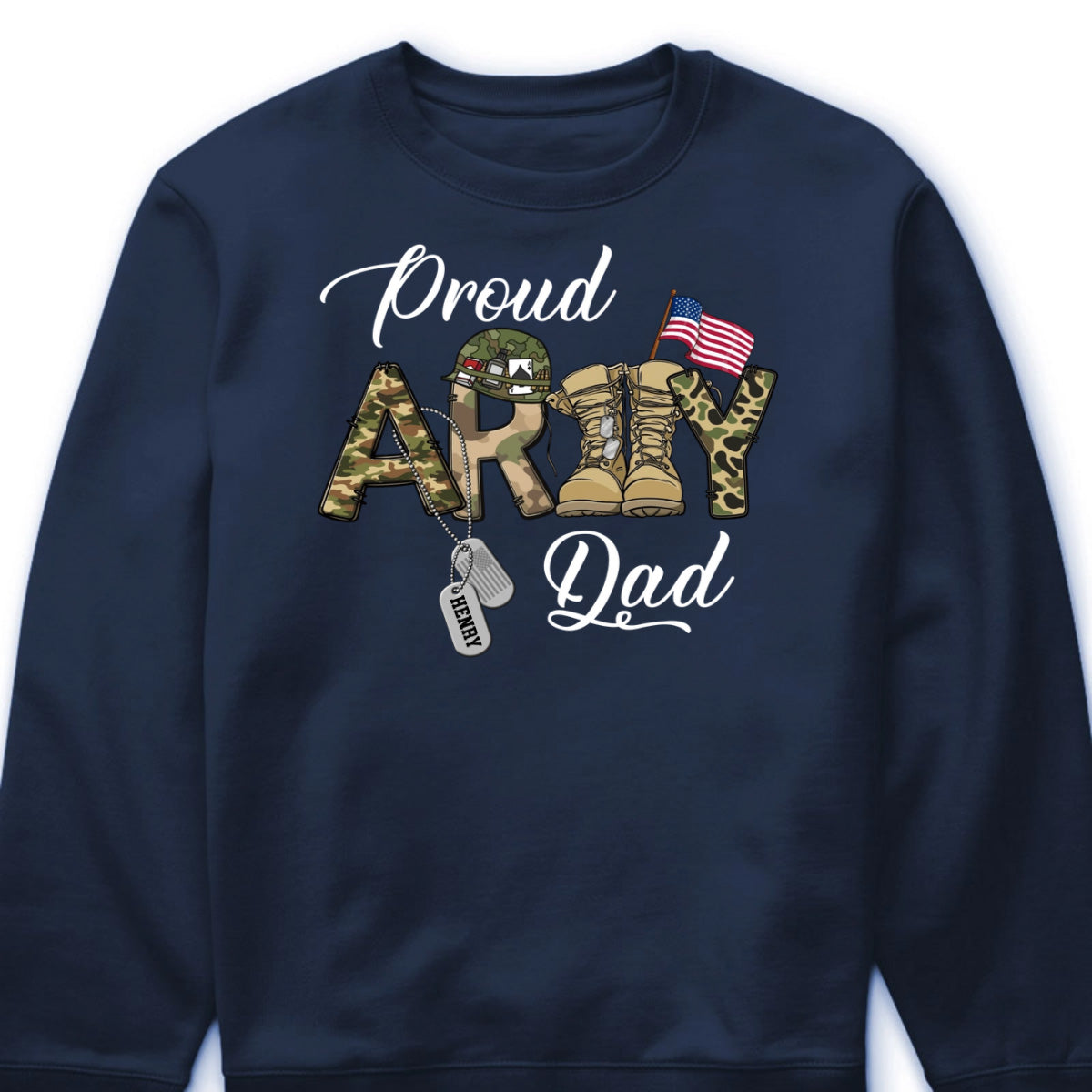 Proud Army Mom & Dad Shirt – Personalized Military Dog Tag T-Shirt/Hoodie for Army Family