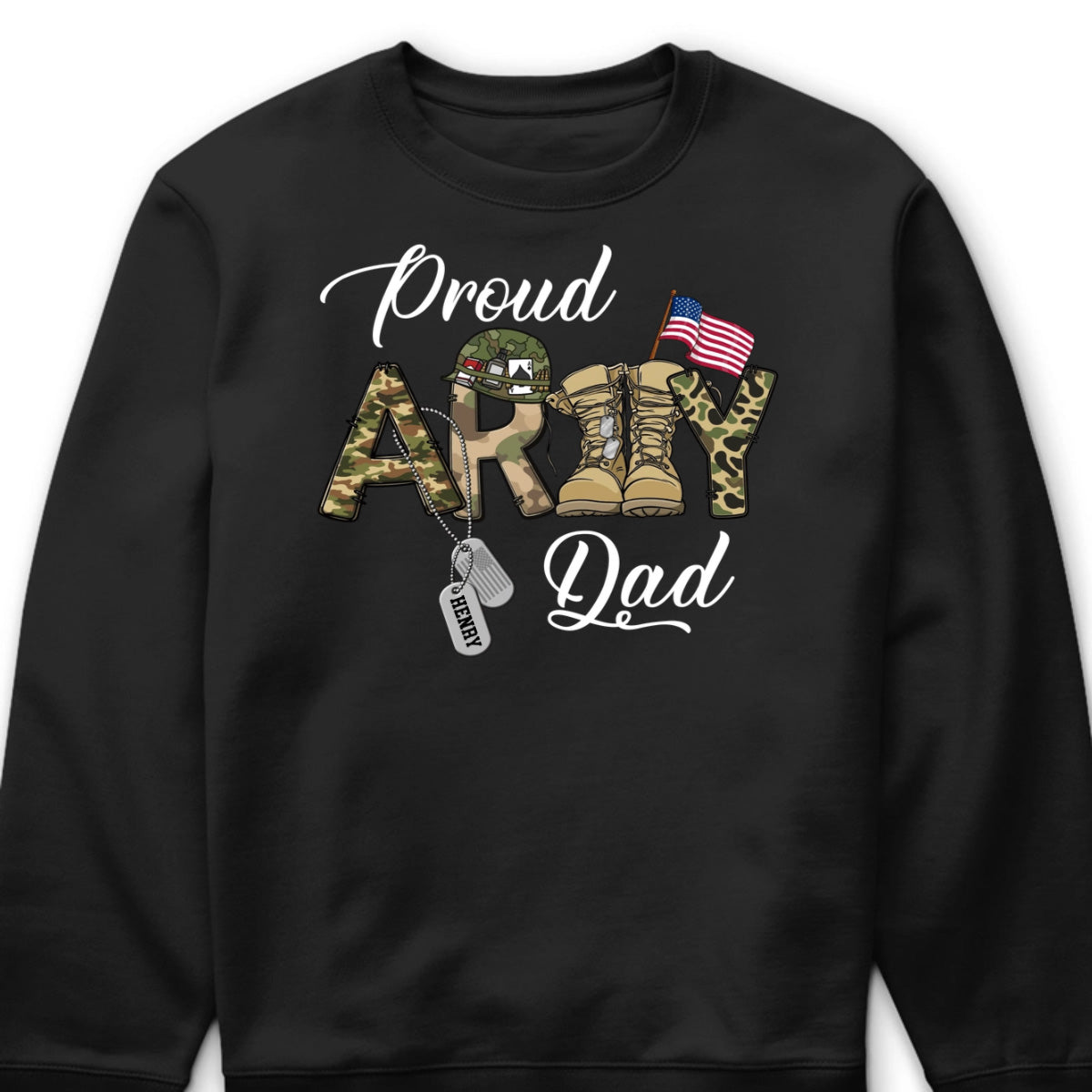 Proud Army Mom & Dad Shirt – Personalized Military Dog Tag T-Shirt/Hoodie for Army Family