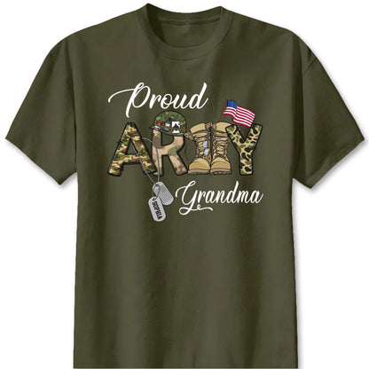Proud Army Mom & Dad Shirt – Personalized Military Dog Tag T-Shirt/Hoodie for Army Family