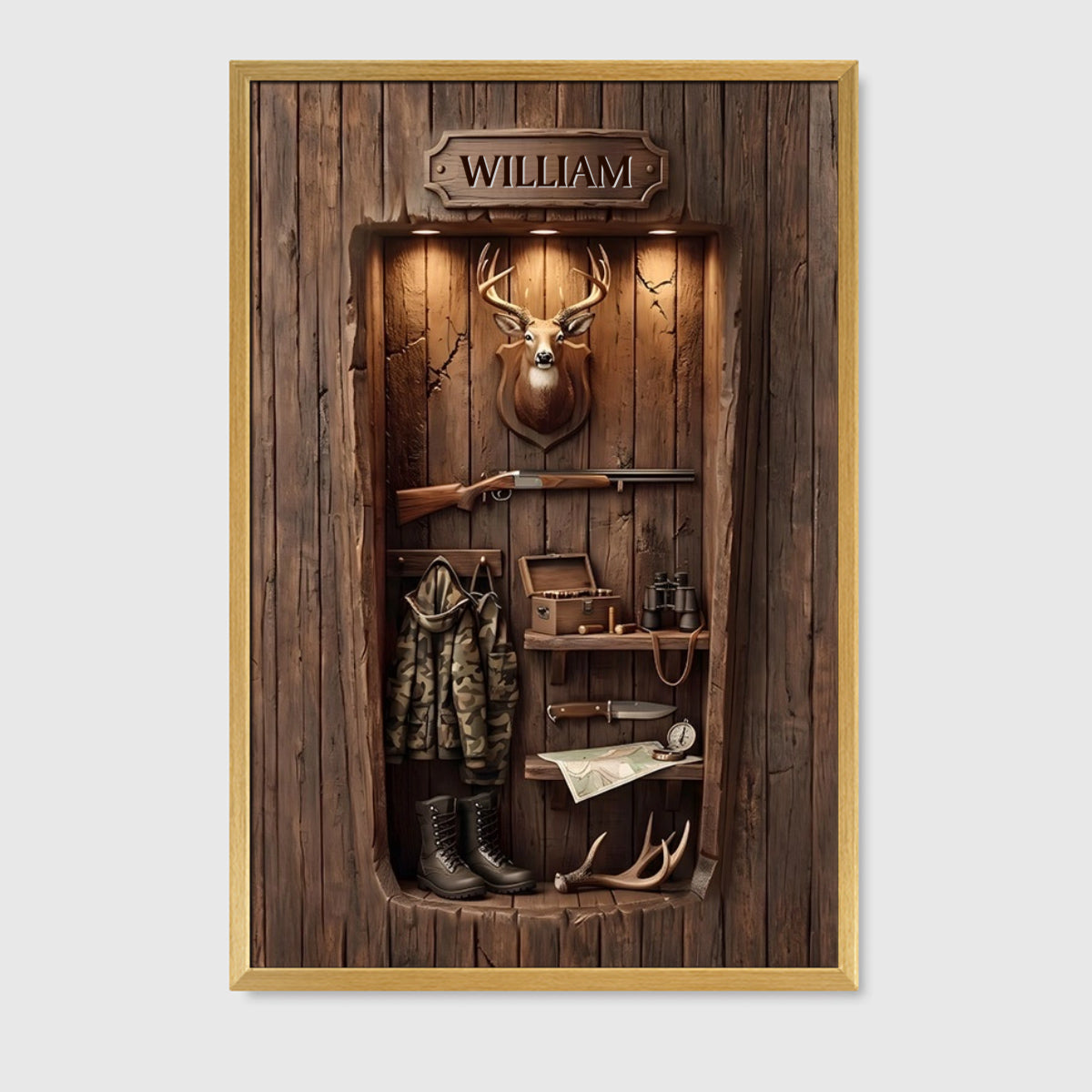 "The Spirit Of The Hunt" Personalized Hunting Canvas / Poster - Custom Cabin Wall Art Decor