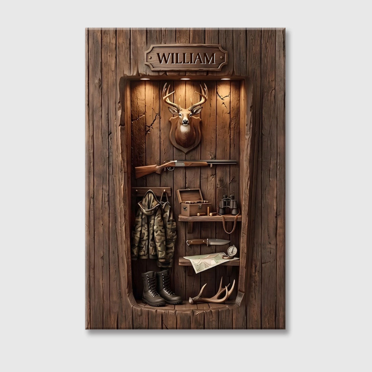 "The Spirit Of The Hunt" Personalized Hunting Canvas / Poster - Custom Cabin Wall Art Decor