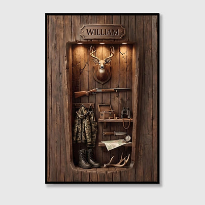 "The Spirit Of The Hunt" Personalized Hunting Canvas / Poster - Custom Cabin Wall Art Decor
