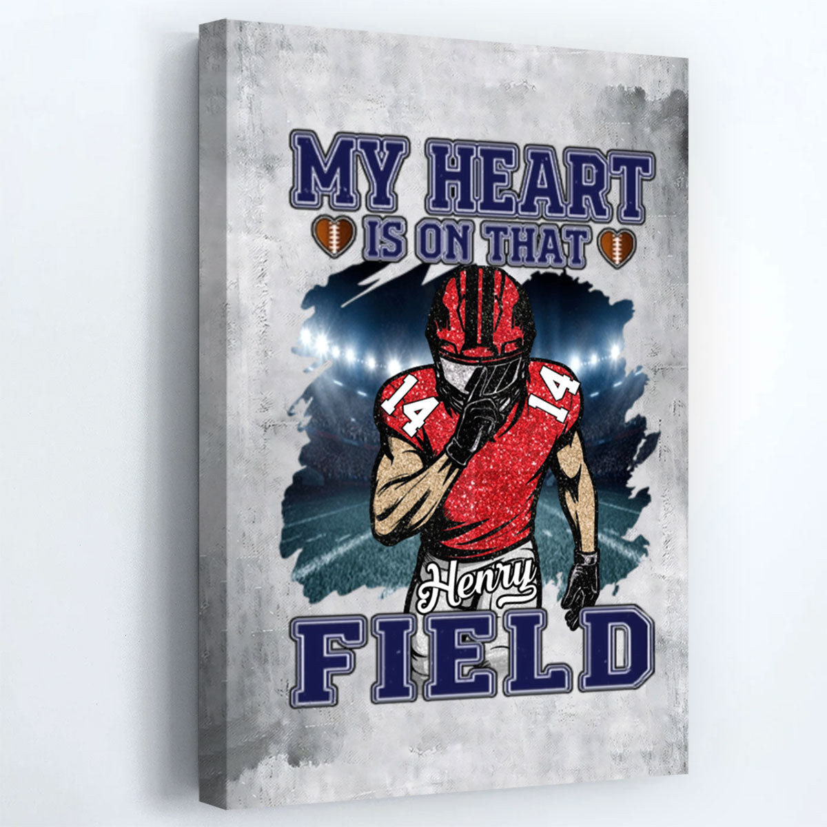 My Heart Is On That Field - Personalized Canvas / Poster Gift for Football Player
