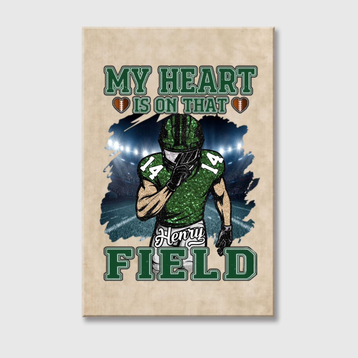 My Heart Is On That Field - Personalized Canvas / Poster Gift for Football Player