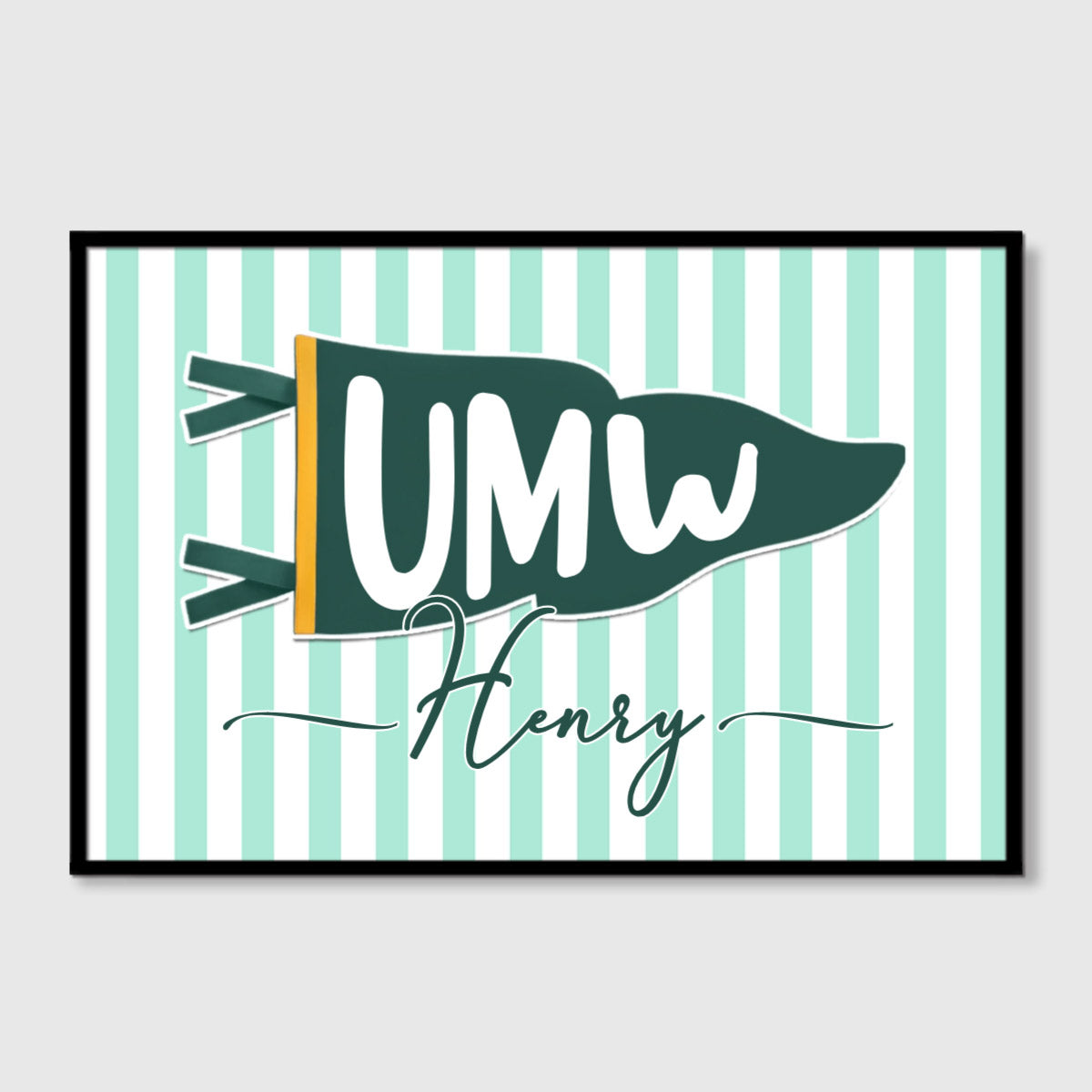 School Pennant Flag Personalized Canvas / Poster - Custom Decor Gift for School Classroom