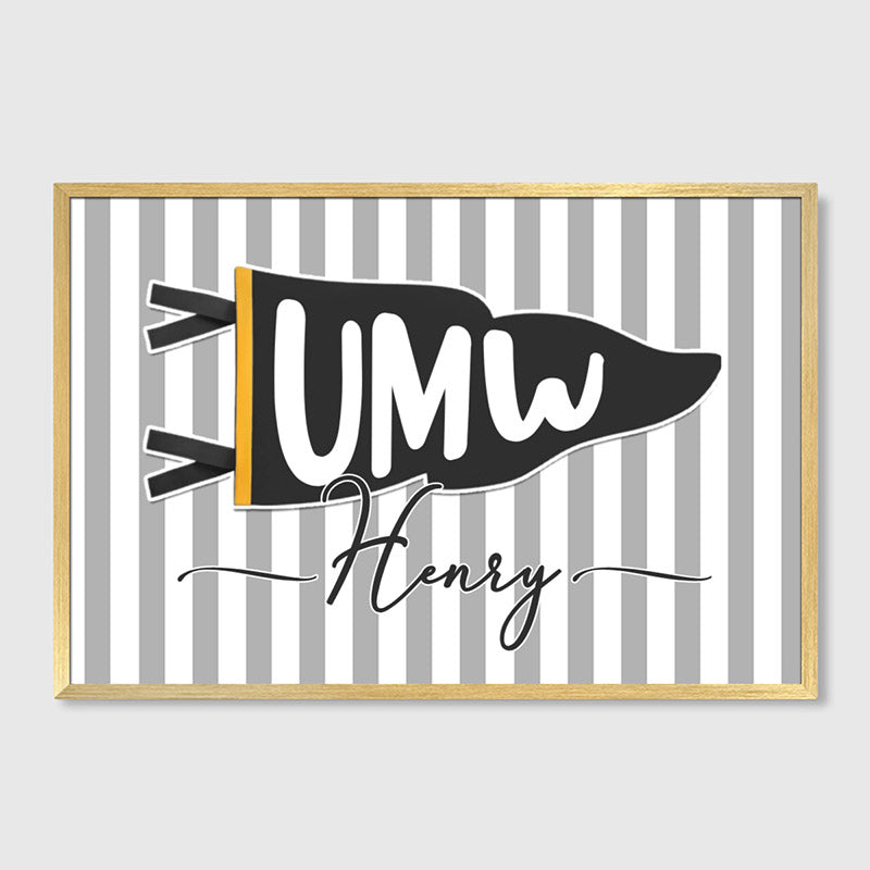 School Pennant Flag Personalized Canvas / Poster - Custom Decor Gift for School Classroom