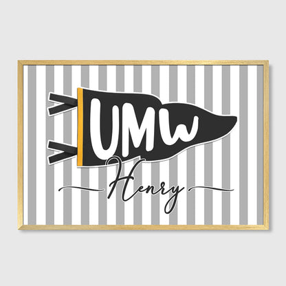 School Pennant Flag Personalized Canvas / Poster - Custom Decor Gift for School Classroom