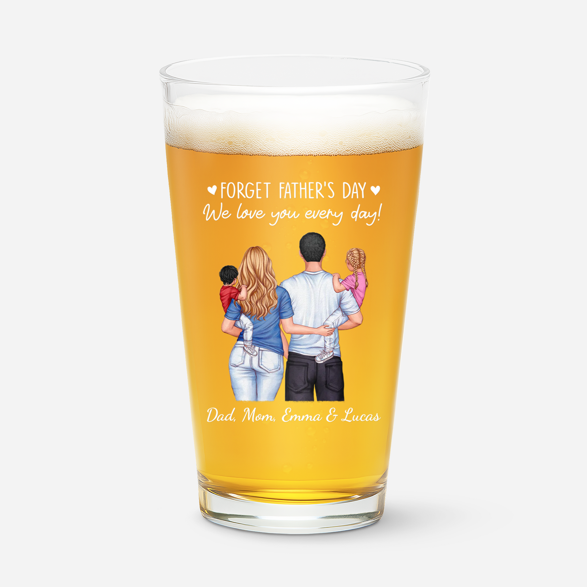Personalized Dad Beer Glass for Dad with personalized design details for meaningful gifting