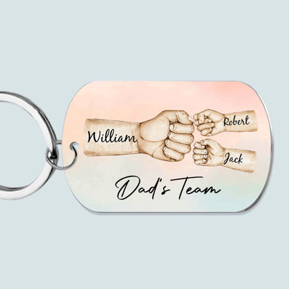 Daddy’s Team Fist Bump - Personalized Stainless Steel Keychain