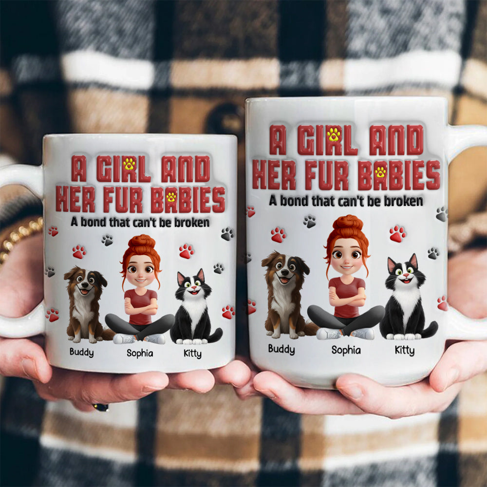 A Girl And Her Fur Babies -  Personalized Mug - Gift For Pet Lover T1807 Hv01