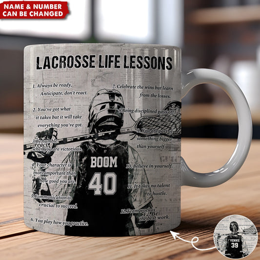 Personalized Lacrosse Life Lessons Mug - Custom Gift For Lacrosse Lovers