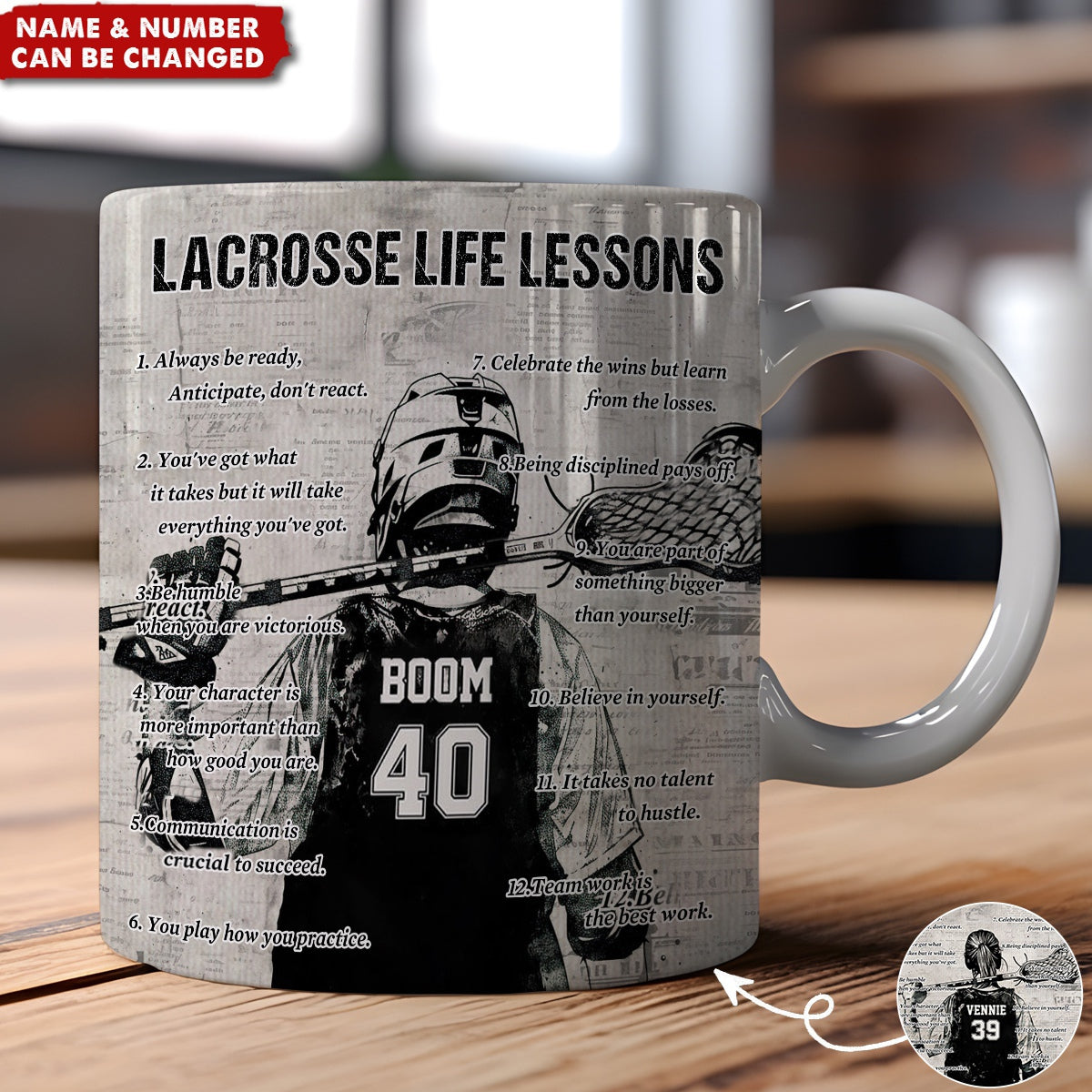Personalized Lacrosse Life Lessons Mug - Custom Gift For Lacrosse Lovers