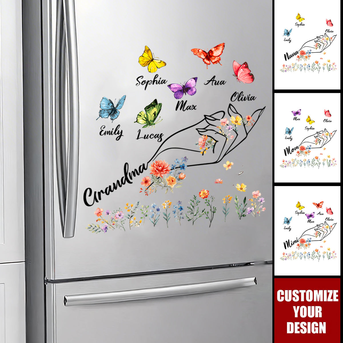 Personalized Kids Name Butterfly Sticker - Custom Gift For Family