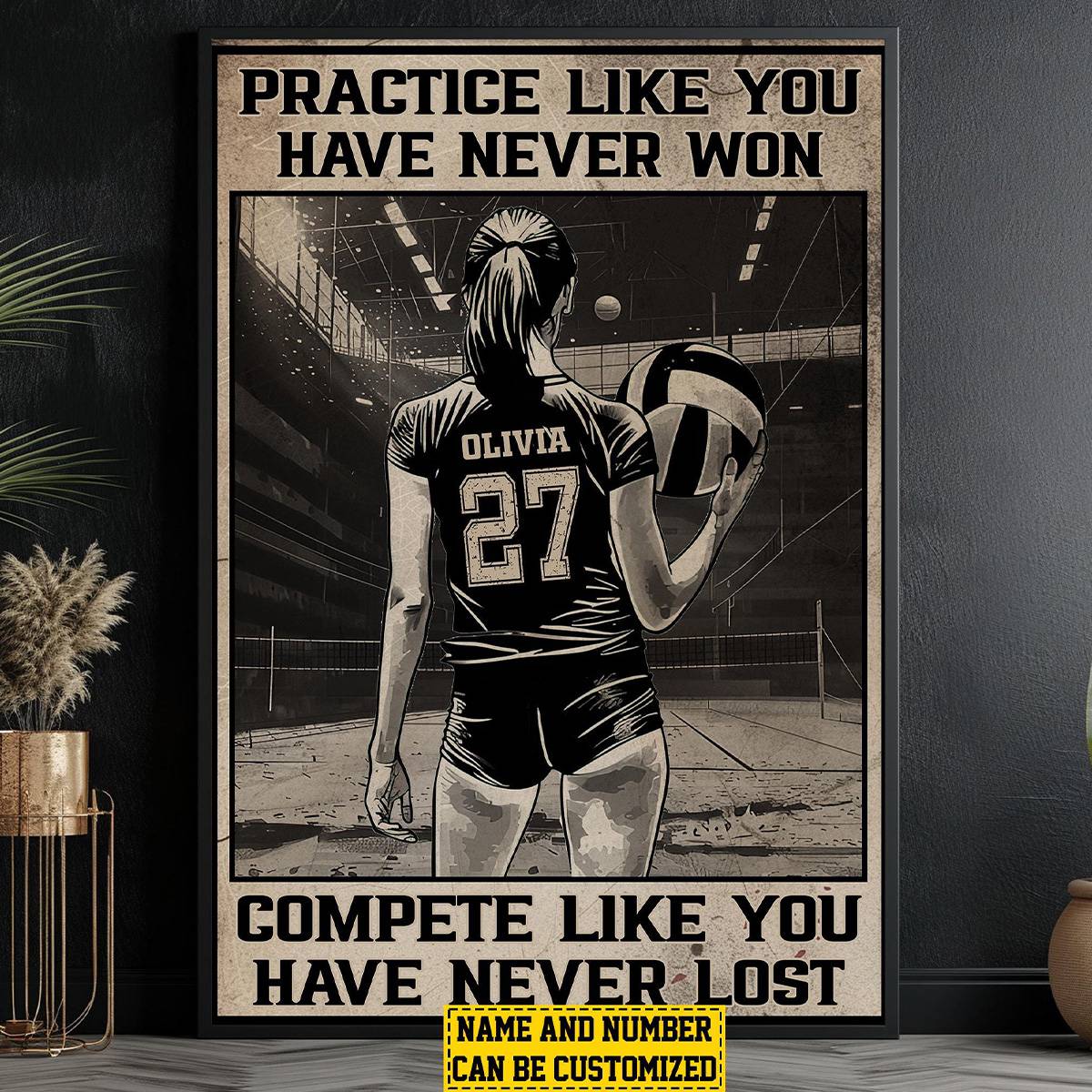 Personalized Volleyball Motivation Poster / Canvas - Gift For Volleyball Lover
