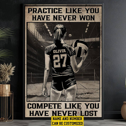 Personalized Volleyball Motivation Poster / Canvas - Gift For Volleyball Lover