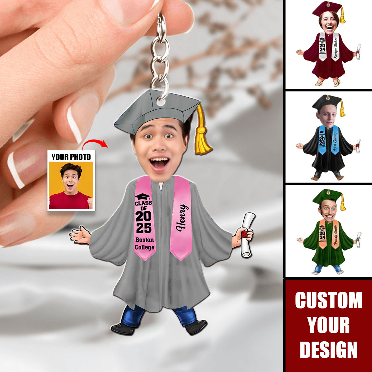 Custom Photo Graduation Gift - Personalized Acrylic Keychain