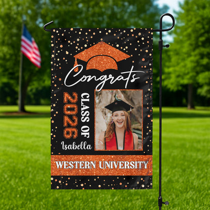 Custom Photo Class of 2026 Graduation Garden Flag | Congratulations Gift
