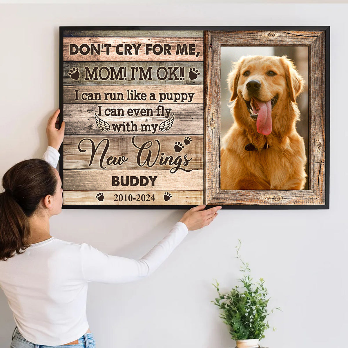 Don't Cry For Me Mommy - Personalized Customized Pet Memorial Canvas / Poster