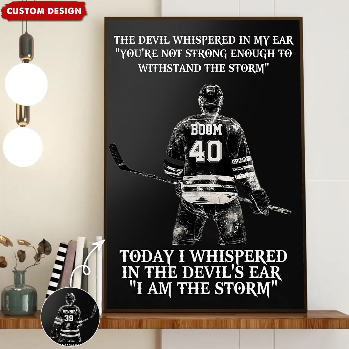 Personalized I Am The Storm Hockey Poster / Canvas - Custom Gift For Hockey Lovers