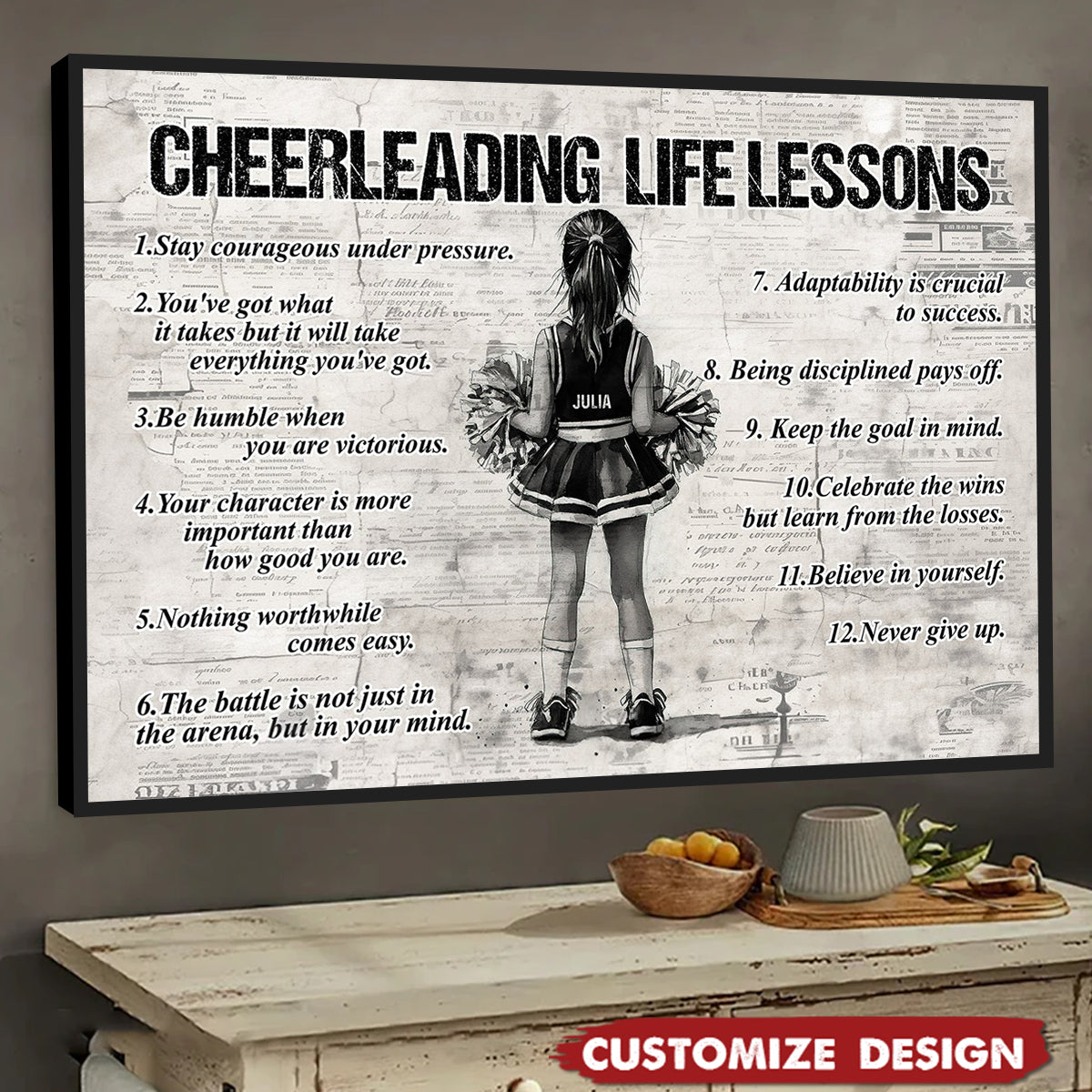 Personalized Cheerleader Poster / Canvas - Gift for Kids & Cheerleading Lovers