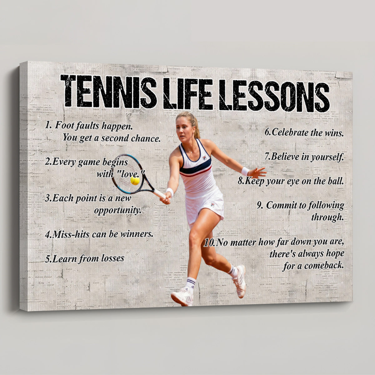 Personalized Tennis Life Lessons Poster / Canvas - Custom Gift For Tennis Lovers (Upload Photo)