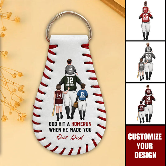 Personalized Baseball Keychain for Dad with personalized design details for meaningful gifting
