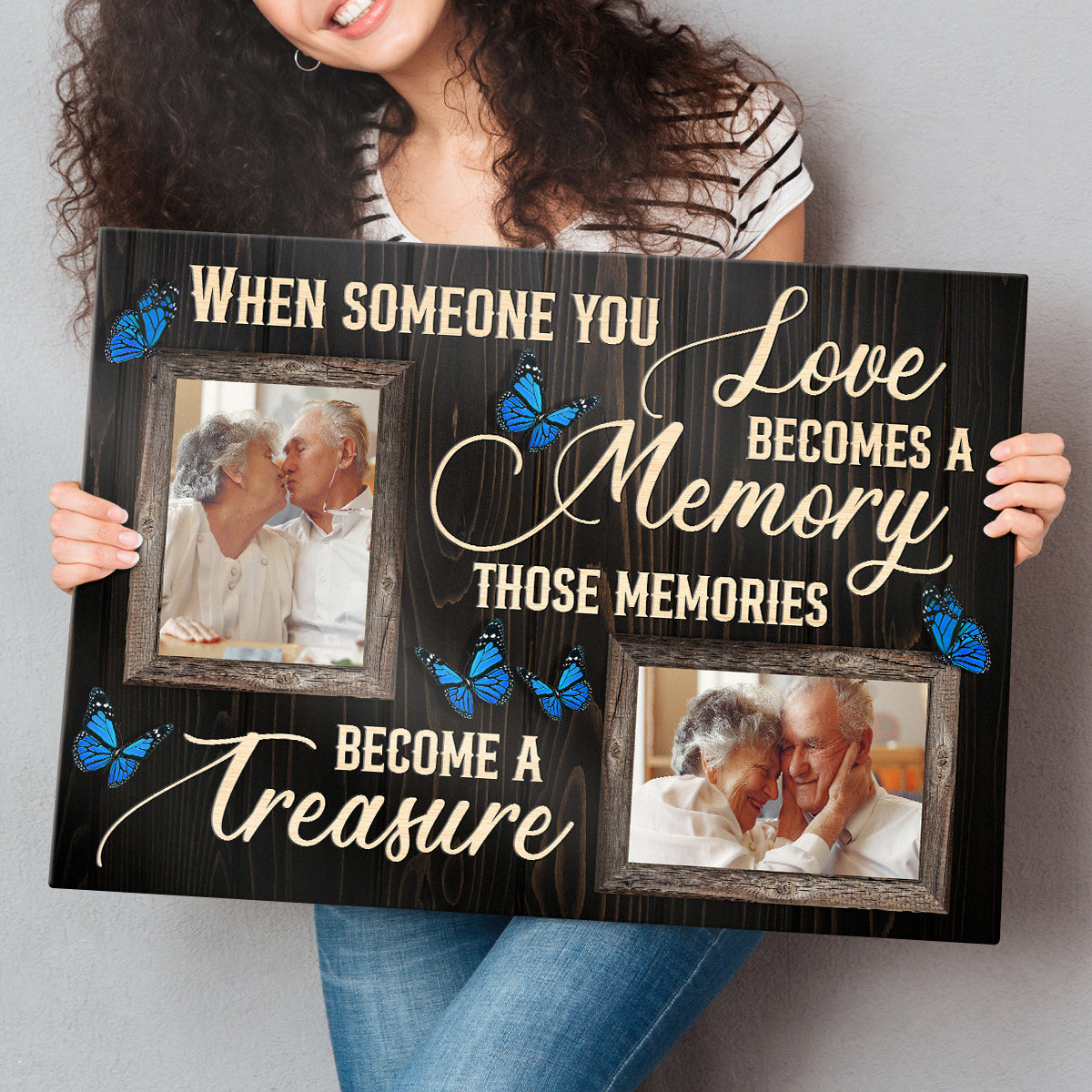 When Someone You Love Becomes A Memory - Personalized Customized Family Memorial Canvas / Poster