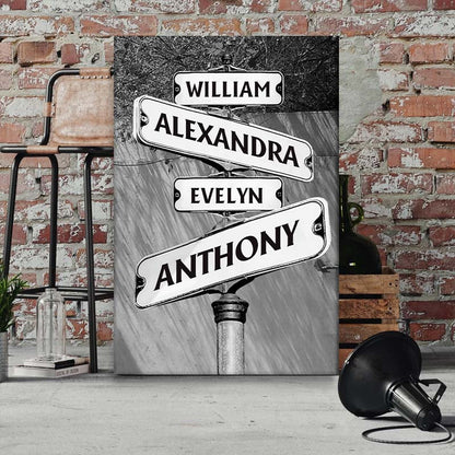 Personalized Customized Street Sign Canvas / Poster - Custom Wall Art Gift For Family