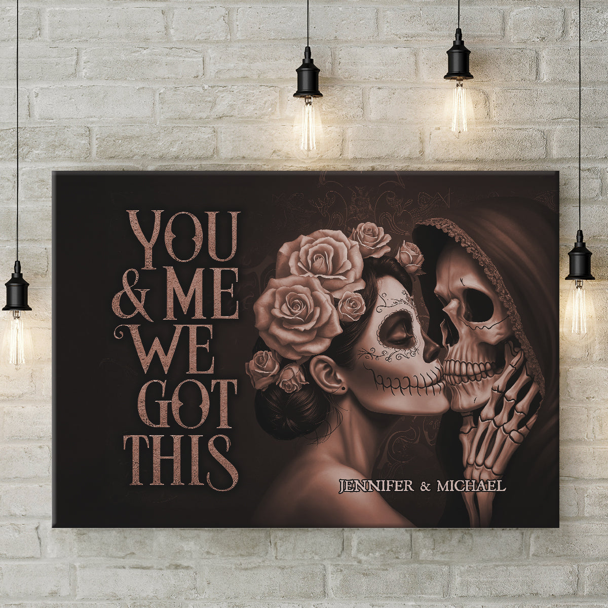 I Choose You - Personalized Custom Sugar Skull Couple Canvas / Poster