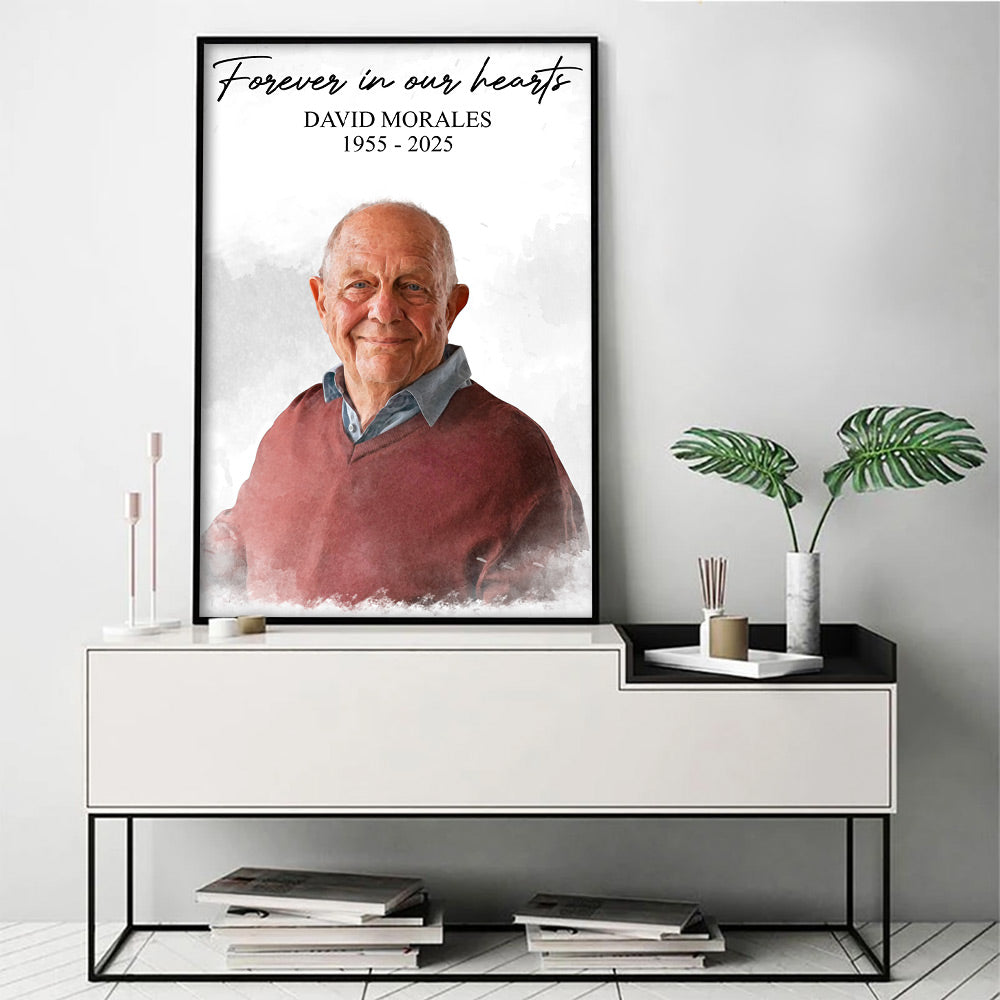 Forever In Our Hearts - Personalized Memorial Photo Poster / Canvas
