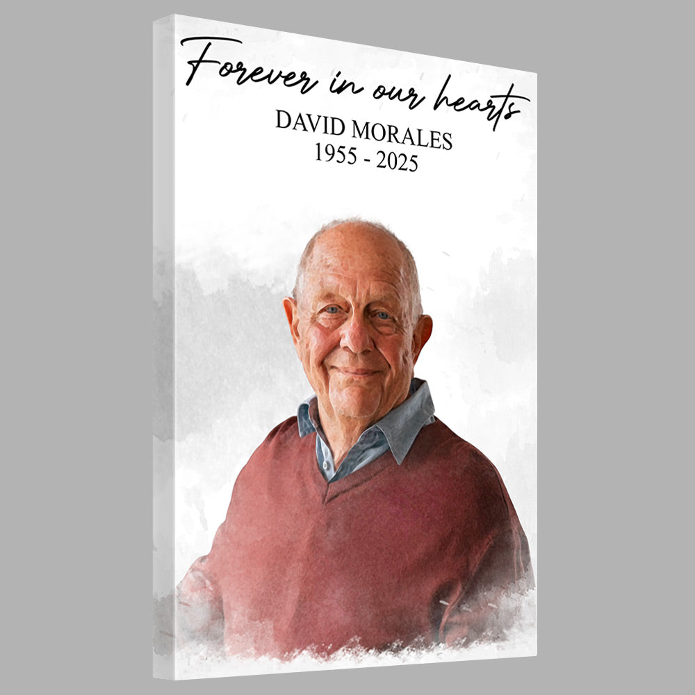 Forever In Our Hearts - Personalized Memorial Photo Poster / Canvas