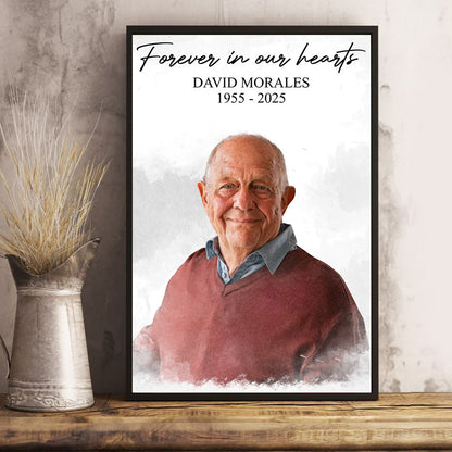 Forever In Our Hearts - Personalized Memorial Photo Poster / Canvas