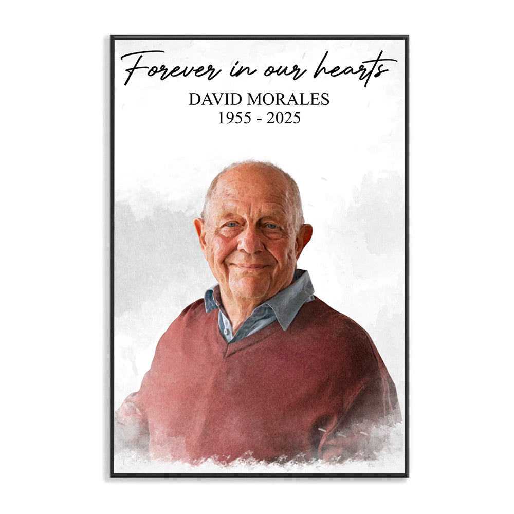 Forever In Our Hearts - Personalized Memorial Photo Poster / Canvas