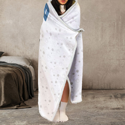 A Girl And Her Dogs - Personalized Wearable Hoodie Blanket