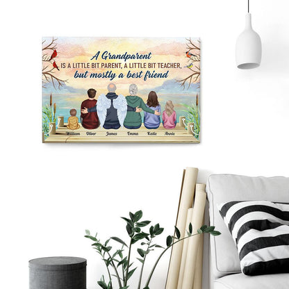 A Grandparent A Best Friends - Personalized Poster/Canvas - Birthday Memorial AnniversaryGift For Mother Father Grandparents - Macorner