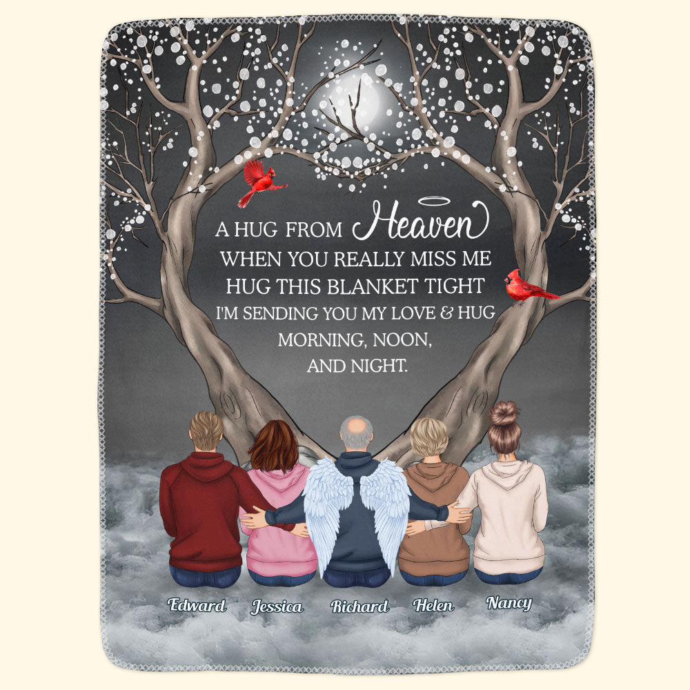 A Hug From Heaven - Personalized Custom Memorial Blanket