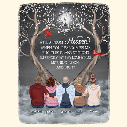 A Hug From Heaven - Personalized Custom Memorial Blanket