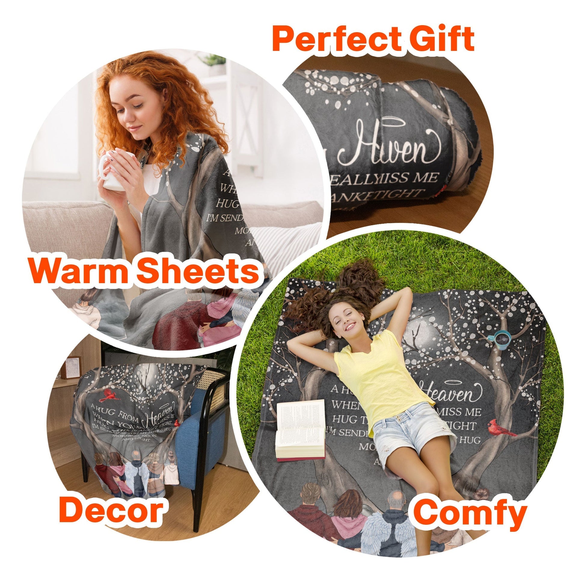 A Hug From Heaven - Personalized Custom Memorial Blanket