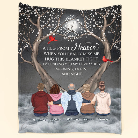 A Hug From Heaven - Personalized Custom Memorial Blanket