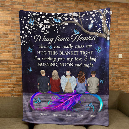 A Hug From Heaven Sympathy - Personalized Custom Memorial Blanket