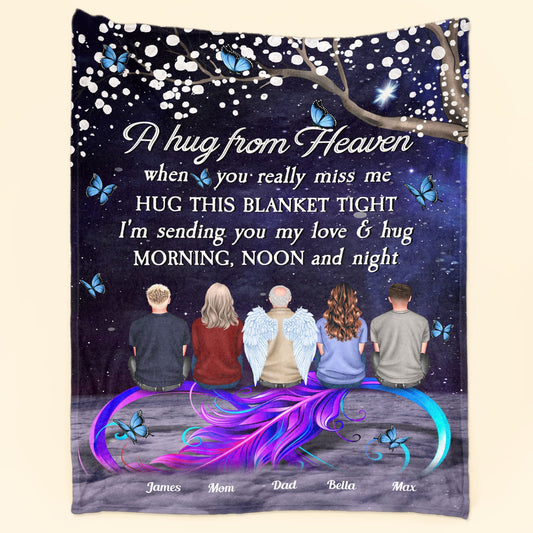 A Hug From Heaven Sympathy - Personalized Custom Memorial Blanket