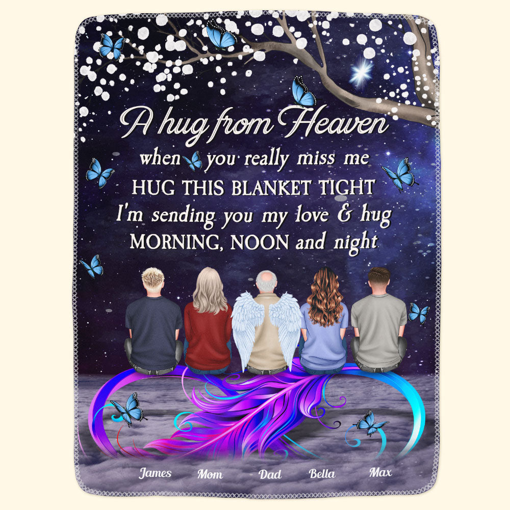 A Hug From Heaven Sympathy - Personalized Custom Memorial Blanket