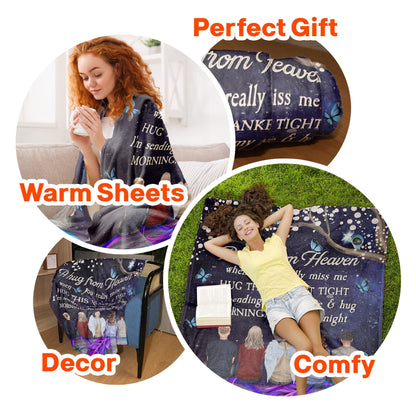 A Hug From Heaven Sympathy - Personalized Custom Memorial Blanket